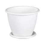 Горшок цветочный Розалия 1,2л. с поддоном белый