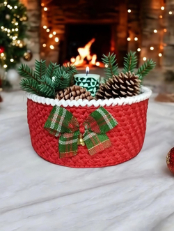 Рождественская корзинка для подарков, красная
