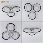 Управляемая светодиодная люстра POLLO double 100W 3R-APP-550x70-BLACK/WHITE/WHITE-220-IP20