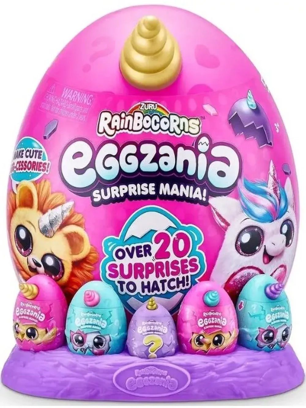 Мягкая грушка сюрприз яйцо Rainbocorns Eggzania и фигурки
