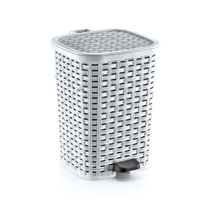 Мусорное ведро с педалью 6 лт ПЛЕТЁНОЕ белый