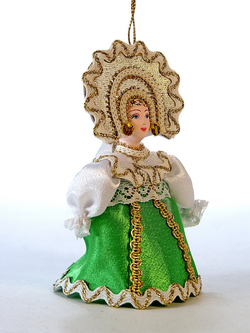 Кукла-подвеска девочка в кружевной душегрее.