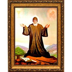 Шарбель Святой священник и монах. Ростовая икона на холсте.