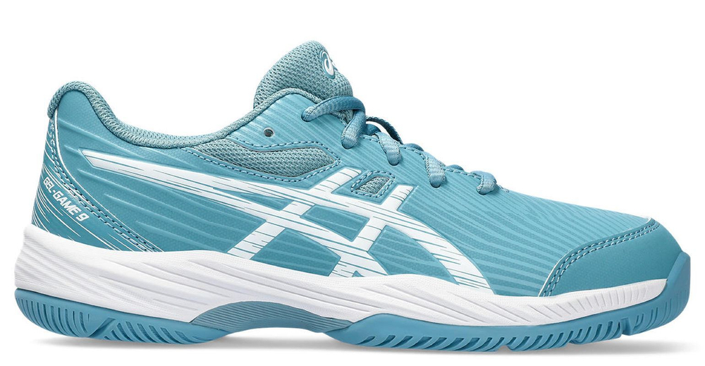 детские Кроссовки теннисные Asics Gel-Game 9 GS - gris blue/white