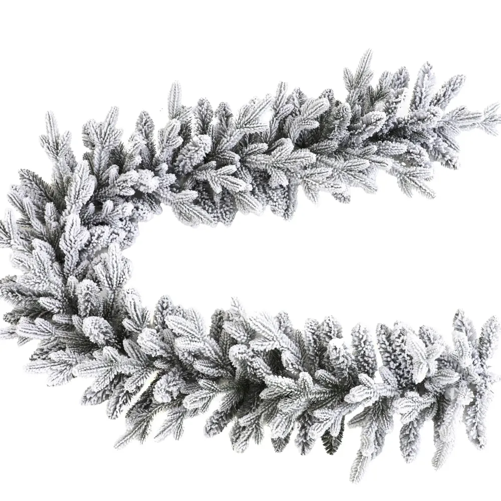 Хвойная гирлянда заснеженная "La Feston" литая+пвх