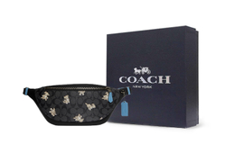 COACH Warren Signature Coated Canvas With Refined Calfskin Shoulder Bag, Fanny Pack Large Men"s Black
