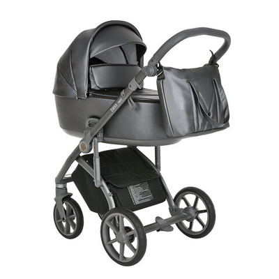 Детская коляска Roan Bass Next Кожа 2 в 1 RN083/1 Graphite Pearl