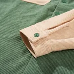 Рубашка YMKASHIX Velvet Button Det  Зелено-Песочная