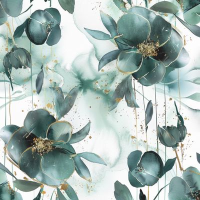 Изумрудные цветы с поталью