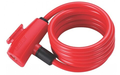 Замок велосипедный BBB QuickSafe 8mm x 1500mm coil cable red красный