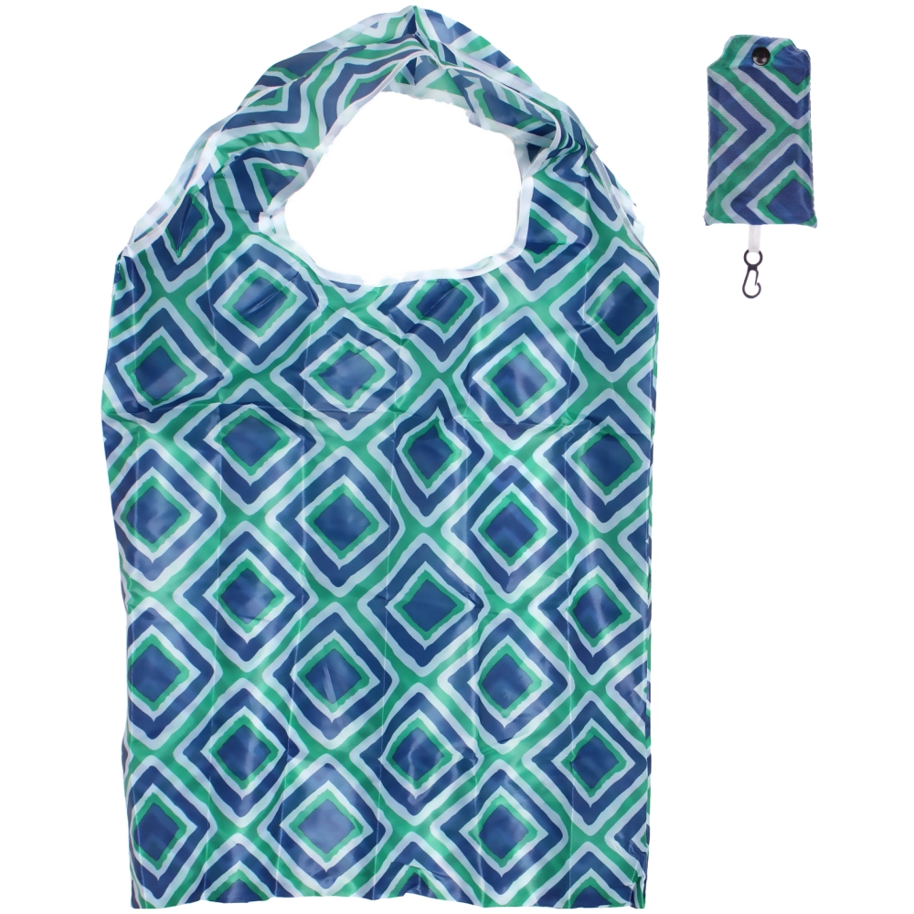 Сумка - шоппер с карабином «ИДЕЯДОМА», принт ромбы, 60*38см/нагрузка до 10кг (инд. пакет истикер)