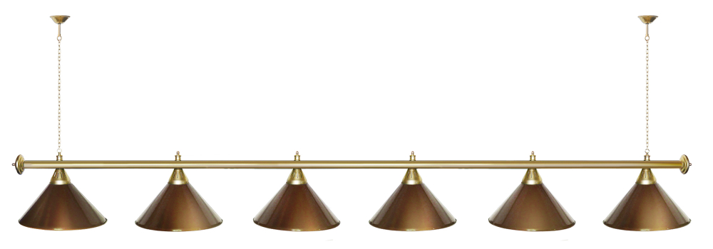 Лампа STARTBILLIARDS 6 пл. (плафоны золотые,штанга золотая,фурнитура золото)