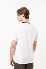 Футболка муж. Aeronautica 2331 белый ворот синий база лого