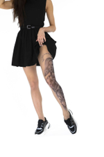 Стильные колготки с эффектом тату на левой ножке (Размер: S-M-L) (Цвет: бежевый)