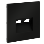 Накладка для розетки компьютерной двойной RJ45+RJ45 кат.6, S70 (черный матовый)