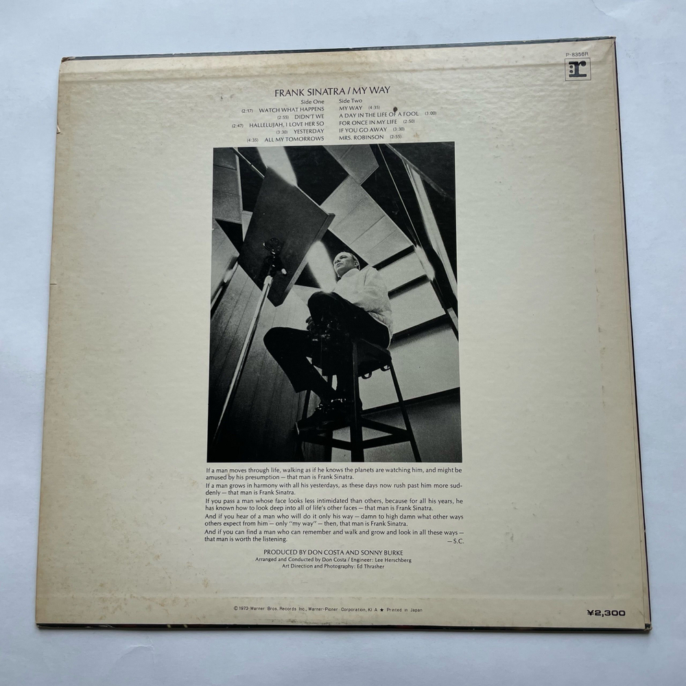 Винтажная виниловая пластинка LP Frank Sinatra My Way (Япония 1973) (Без Оби)