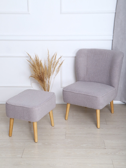 Пуф "Donatello" букле мех серый/натурал