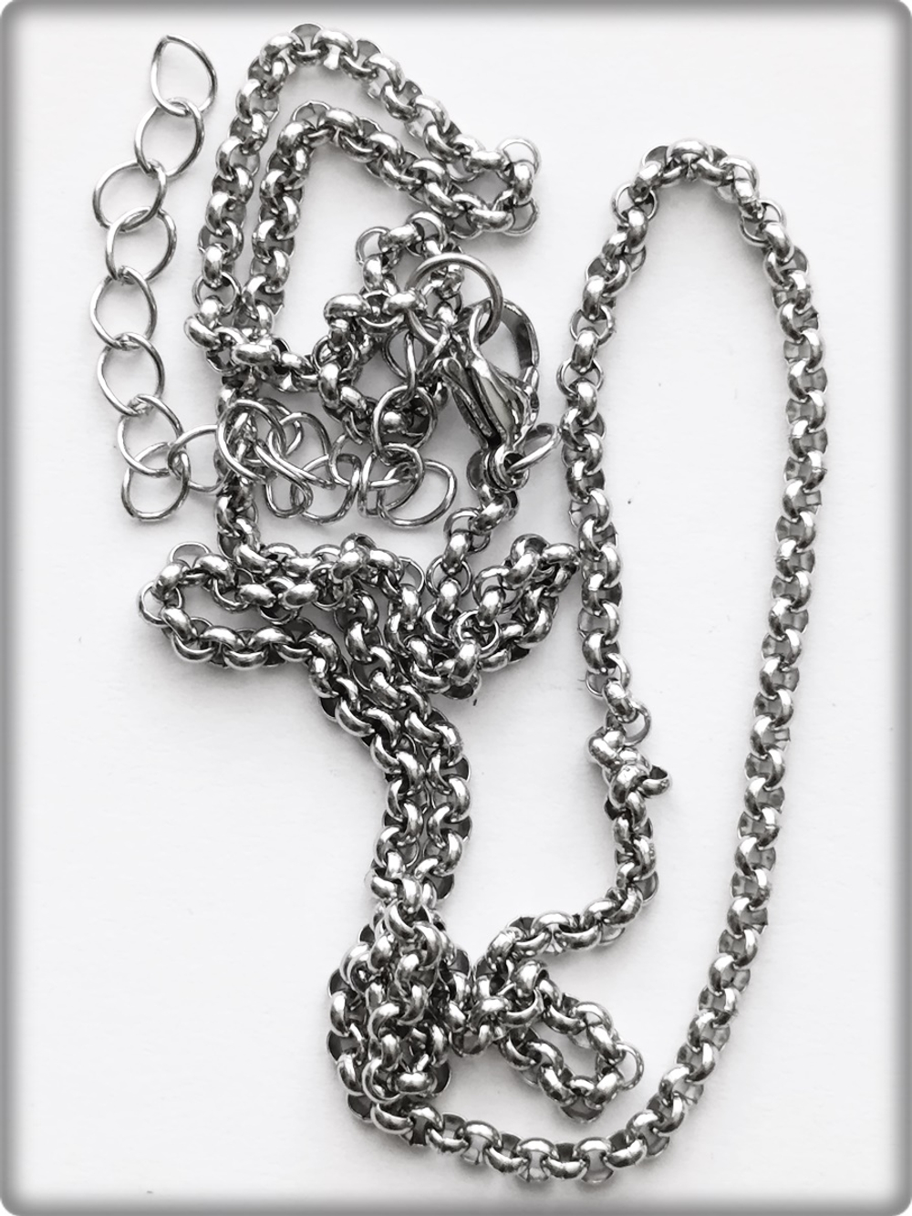 Стальная цепочка длина 50см Stainless Steel (нержавеющая сталь).