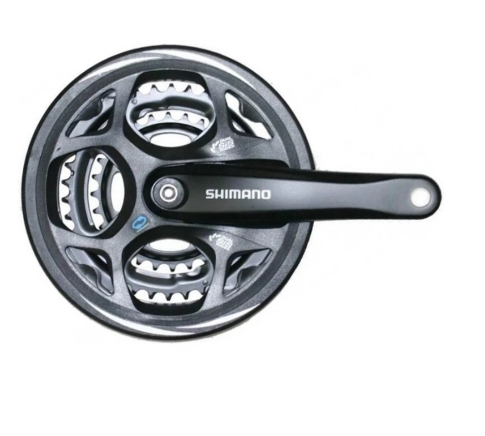 Система Shimano Altus M311, 170мм, Квадрат, 48/38/28T, защита, черный