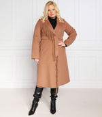 пальто tabarro plus size Persona by Marina Rinaldi - светло-коричневый(1013032)