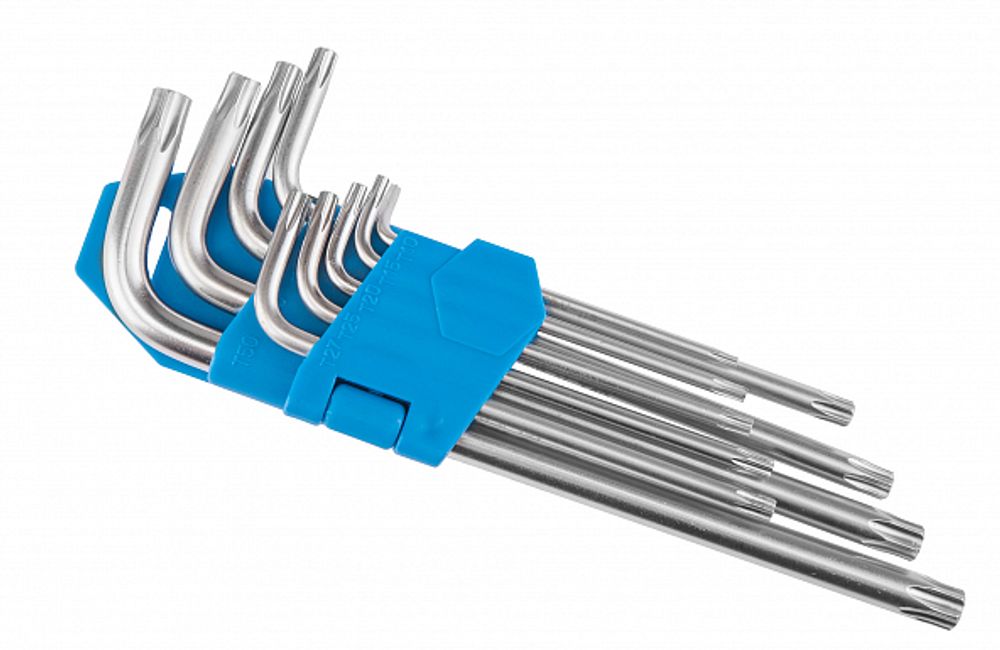 Набор ключей Torx KL-9705T KENLI, 9шт на T10/T15/T20/T25/T27/T30/T40/T45/T50 в клипсе