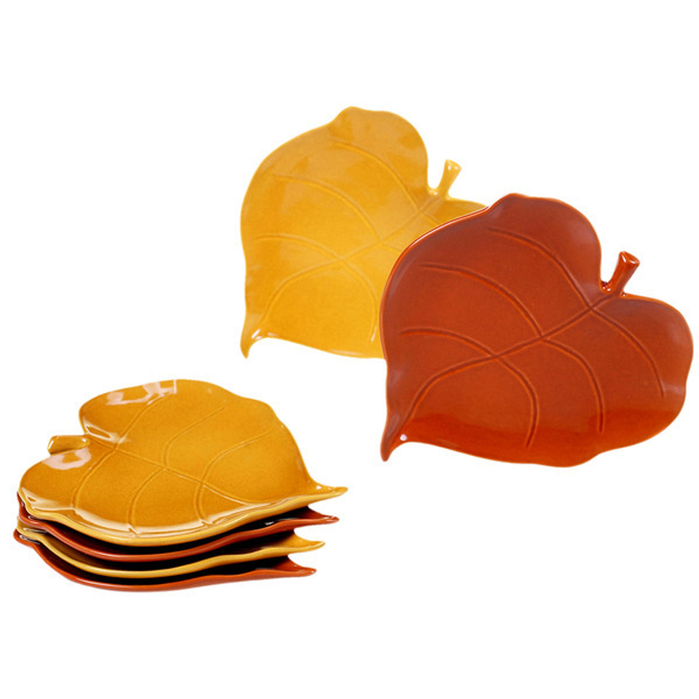 Блюдо-лист малое Certified Int. Осенние поля терракотовое