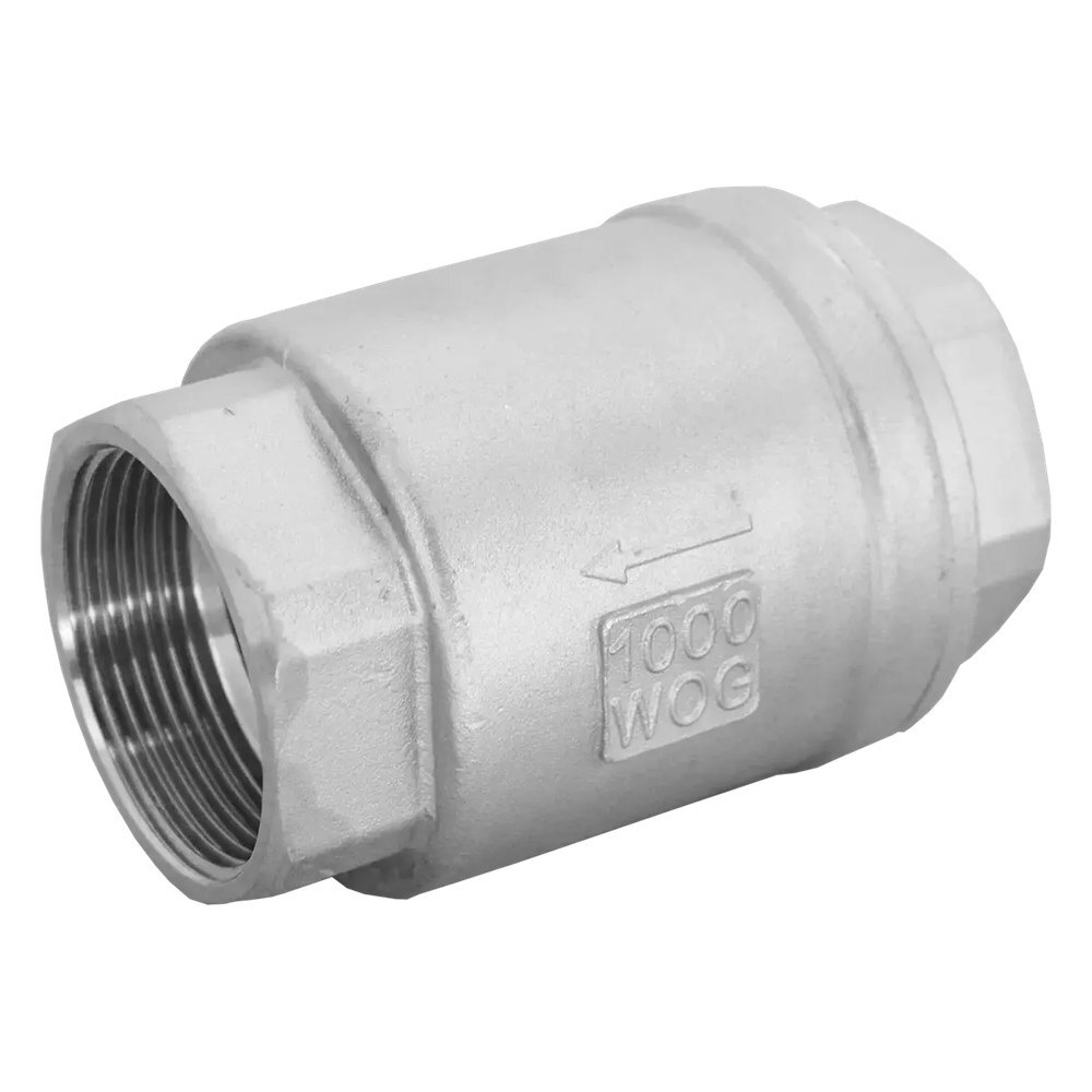 Обратный клапан муфтовый прямой нержавеющий, AISI304 DN25 (1"), (CF8), PN64