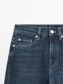 Massimo Dutti Джинсы прямого кроя с высокой талией, средне-синий