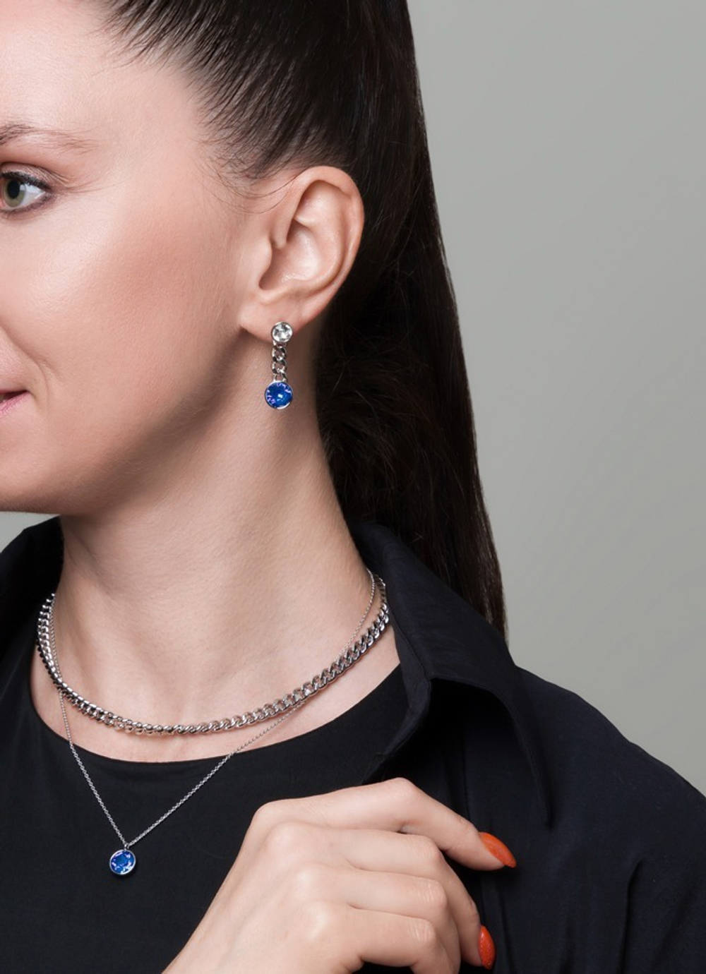 Серьги Fiore Luna Royal Blue Delite A2401SW-E01.23 BL/S