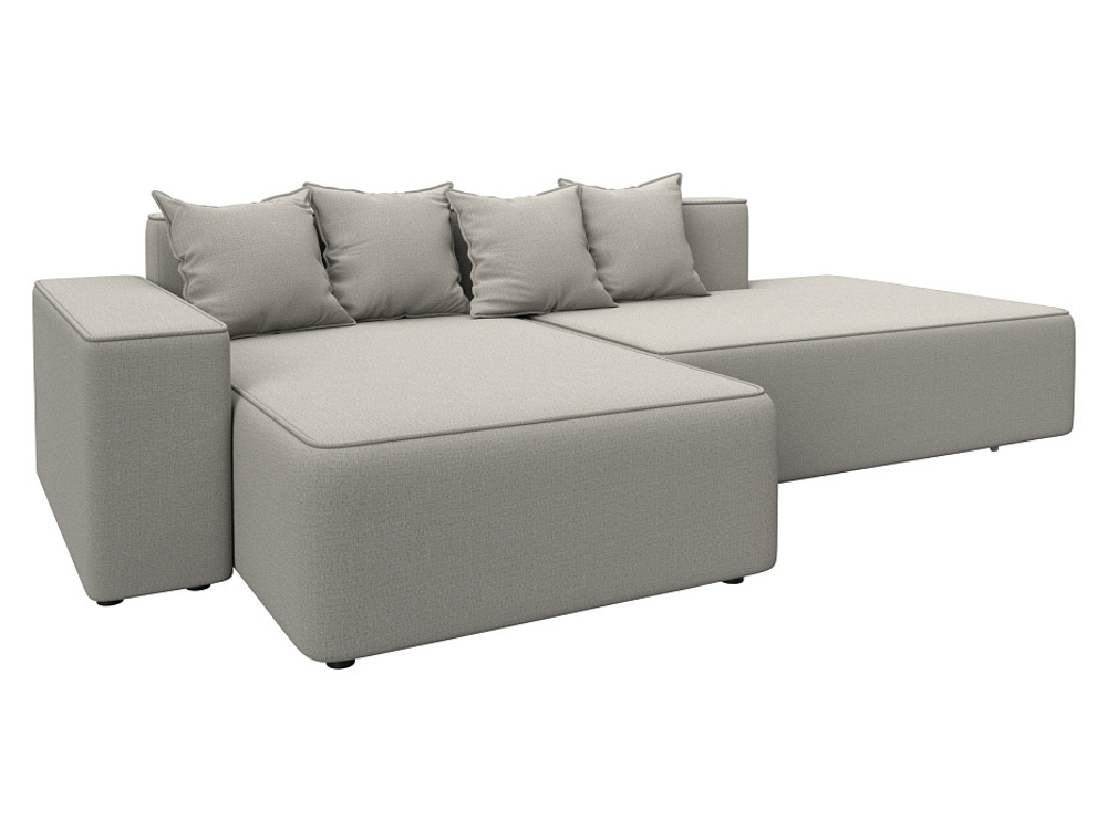 Диван угловой Лига-079 угол левый РОГОЖКА Амур 02 бежевый