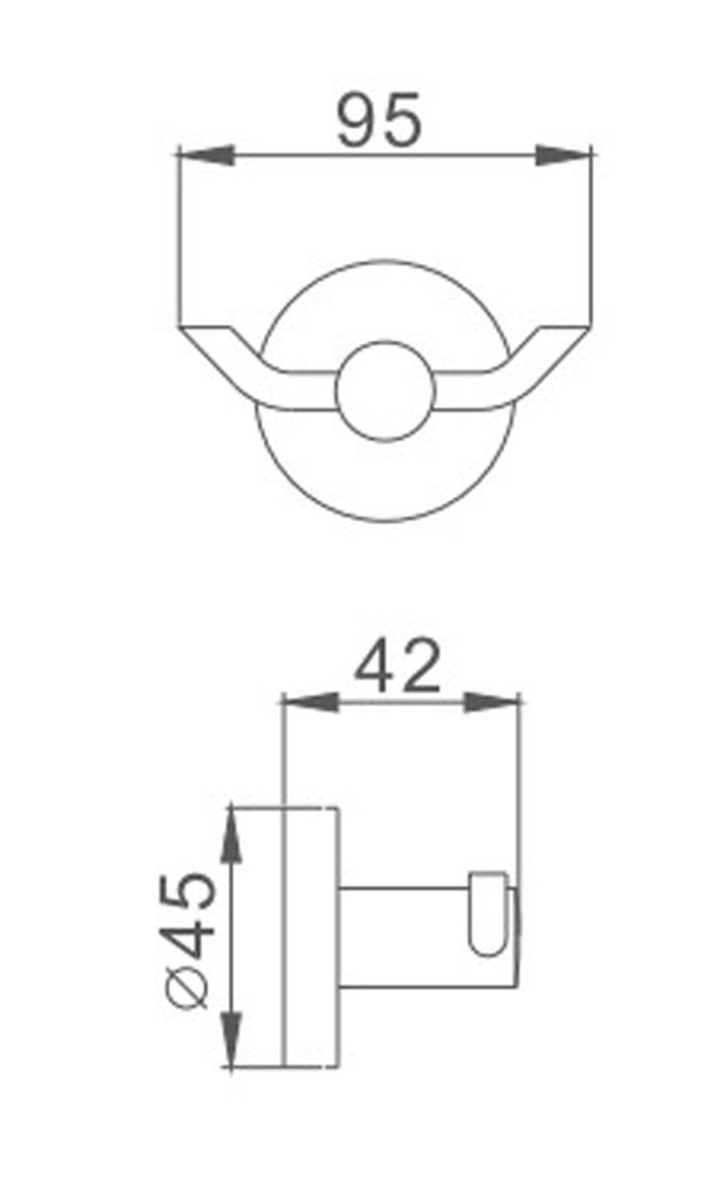 Крючок двойной для ванной Haiba HB8705-2 черный