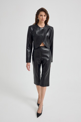 Капри клеш из экокожи