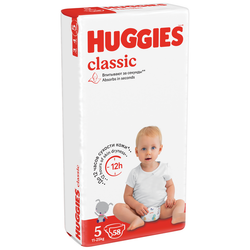 Подгузники Huggies Classic 11-25кг, 5 размер, 58 шт