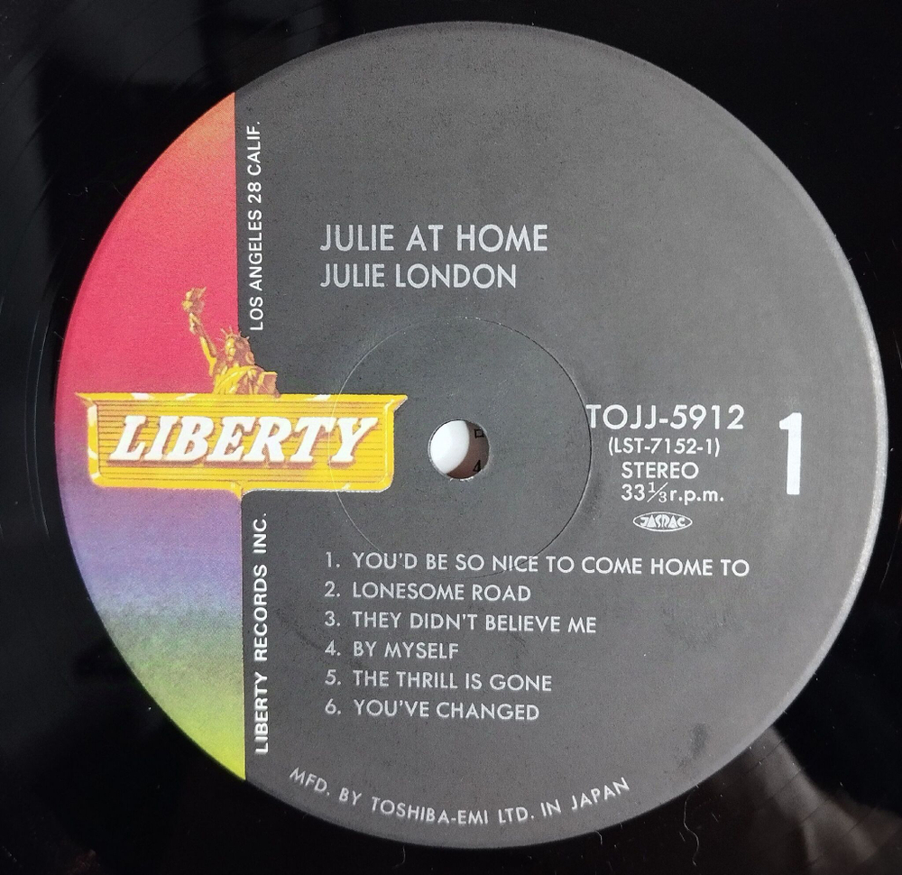 Винтажная виниловая пластинка LP Julie London At Home (Japan 1994) (Obi)