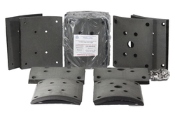 Рем. комплект тормозных накладок а/м МАЗ-101, 5440, КАМАЗ-6580, SHAANXI X3000 задняя ось (Сверлён./расточенные/с заклёпками/ширина 220мм./ к-т 8 шт./19488,19496, HD90149340094, 81.50221.0819) Тамбов АТИ