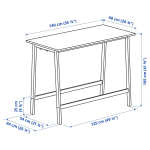 Стол для переговоров - MITTZON IKEA /ИКЕА МИТТЗОН , 68х140х105 см, темно-коричневый/белый