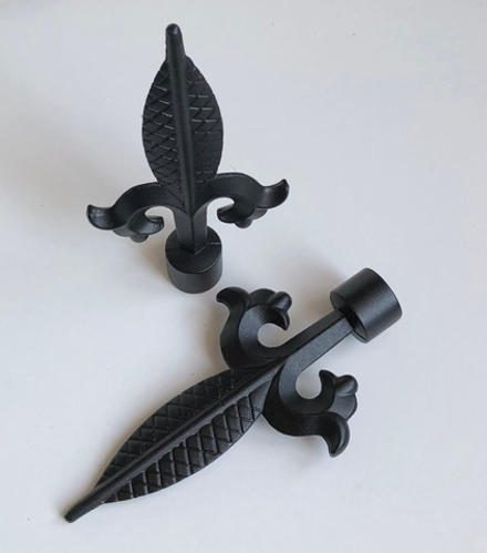 Наконечник "Женева" для труб d16 мм кованого карниза, цвет черный матовый