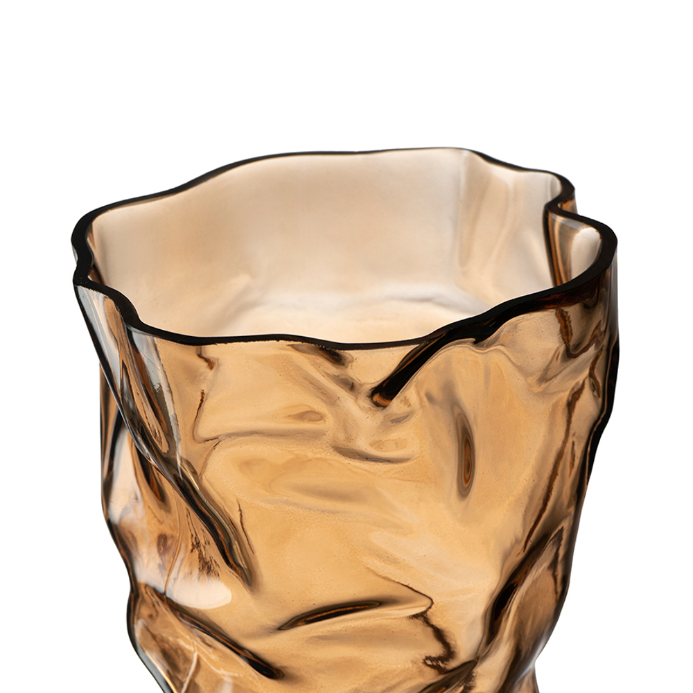 Ваза crumpl, 32 см, коричневая