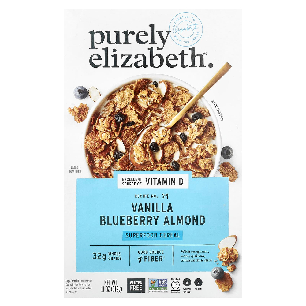 Purely Elizabeth, Superfood Cereal, ваниль, черника и миндаль, 312 г (11 унций)