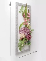 Настенная композиция с цветами в раме 67*32 см