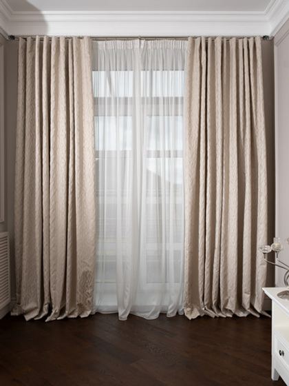 Ткань Портьера 260x275 Garda Decor Mesh бежевая Бежевый