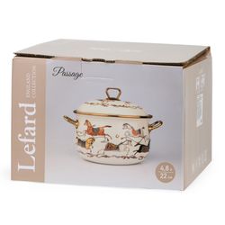 КАСТРЮЛЯ LEFARD ЭМАЛИРОВАННАЯ С КРЫШКОЙ, СЕРИЯ PASSAGE, 4,8Л, ДИА.22СМ ПОДХОДИТ ДЛЯ ИНДУК.ПЛИТ