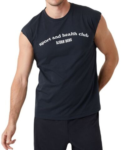 Футболка мужская теннисная Björn Borg Borg Sleeveless T-Shirt - black beauty