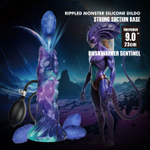 Фиолетовый яйцеродящий фаллоимитатор Duskwalker Sentinal на присоске - 22,4 см.