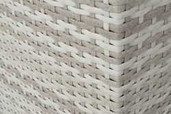 "Лунго" кашпо для цветов большое плетеное из искусственного ротанга, цвет бежевый