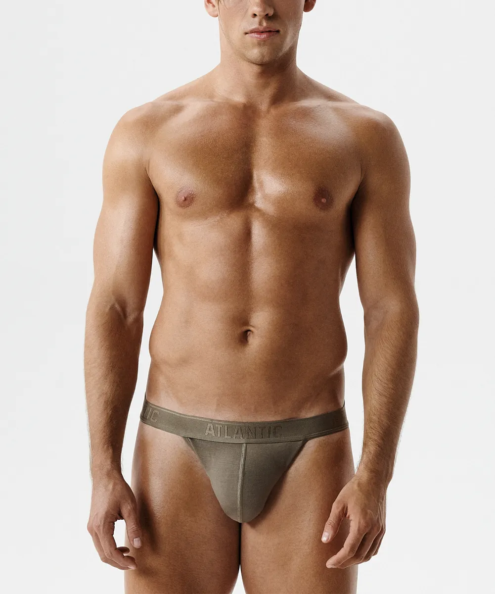 Мужские трусы слипы танга Atlantic, 1 шт. в уп., микромодал, темно-серые, MP-1591