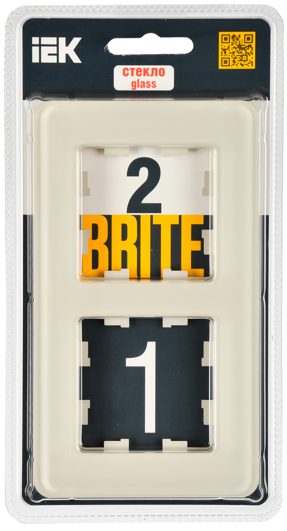 BRITE Рамка 2-местная РУ-2-2-Бр стекло песчаный RE IEK