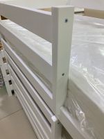 Кровать Манеж 2-х яр. с выдвежным местом Массив белый/белый (ладе) 800*1600