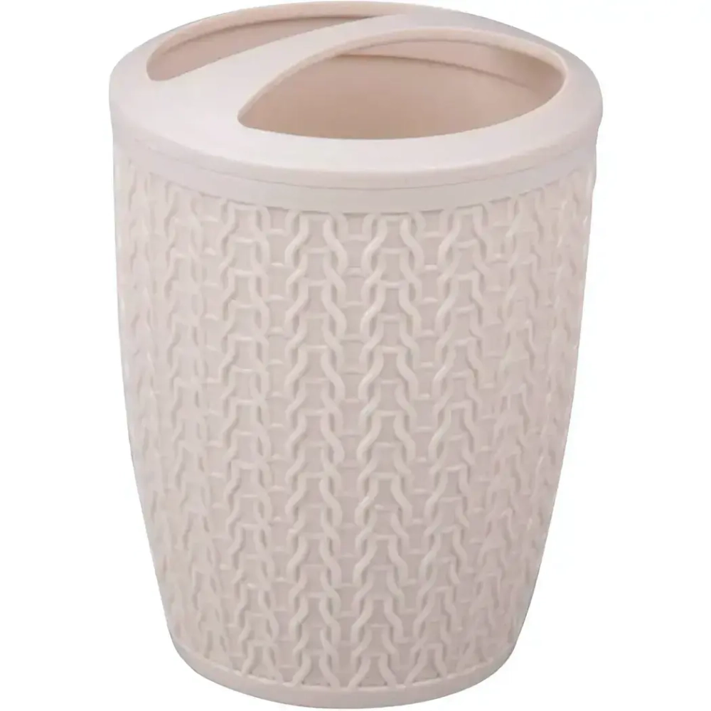 Подставка д/зуб.щеток Вязаное плетение (бежевый)