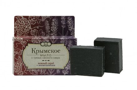 Мыло с грязью Сакского озера "1+1" нежный скраб и косметическое